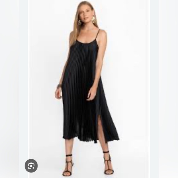 Johnny Was Gemma Pleated Black Midi Dress NWT Sz XL - Picture 1 of 6